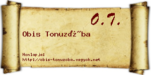 Obis Tonuzóba névjegykártya